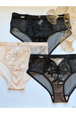 Женсие трусики слипы из микросеточки с вышивкой Lanny Mode 5105